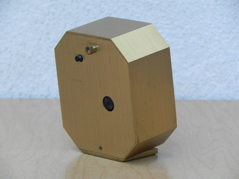 Swiza Small Quartz Brass Desk Clock with Brown Face image 4
