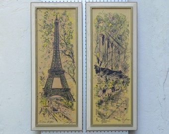 Pair Mid-Century Prints of Paris Landmarks by Franklin Picture