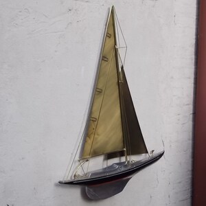 Jere Large Mixed Metals Sailboat Wall Hanging Sculpture 1987 image 2