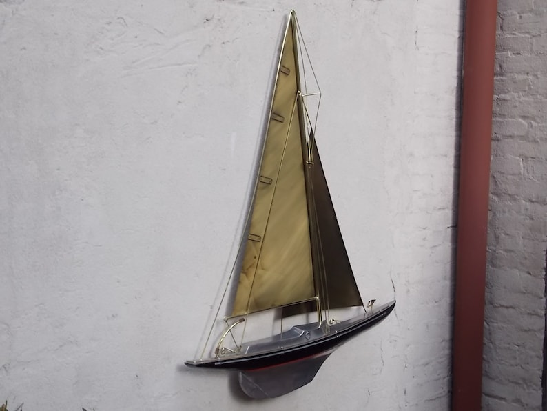 Jere Large Mixed Metals Sailboat Wall Hanging Sculpture 1987 image 2