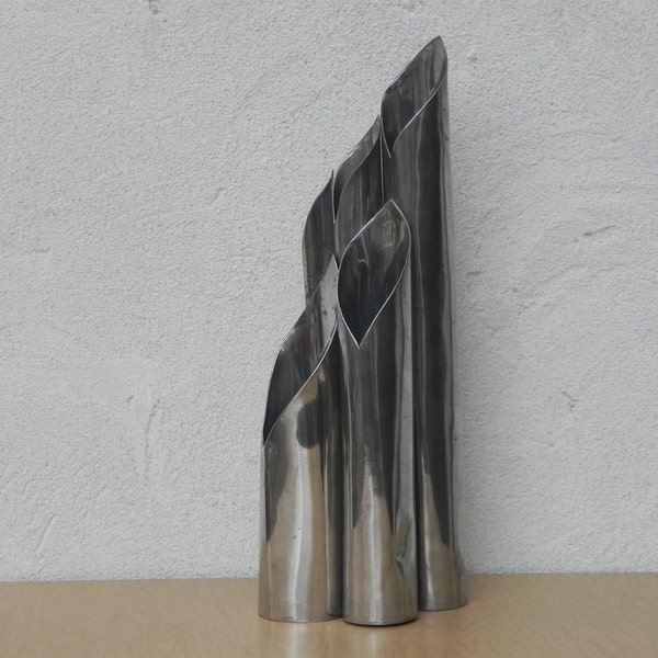 Modern Metal Pipe Multi Hole Vase, 1979, by Robin Nemeth