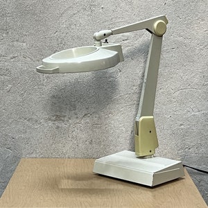 Large White Dazor Magnifying Desk Task Lamp, Vintage image 1