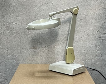 Large White Dazor Magnifying Desk Task Lamp, Vintage