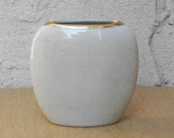 Small White Ceramic Japanese Vase by Jovan, Inc