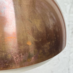 Large Vintage Copper Dome Hanging Pendant Lamp with Original Metal Diffuser image 5