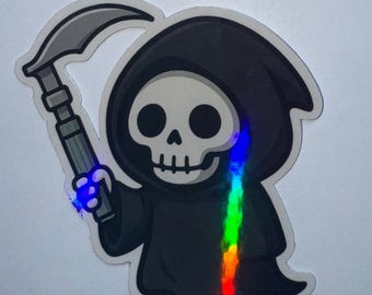 Adesivo olografico Grim Reaper con laringoscopio / EMT paramedico infermiere sanitario
