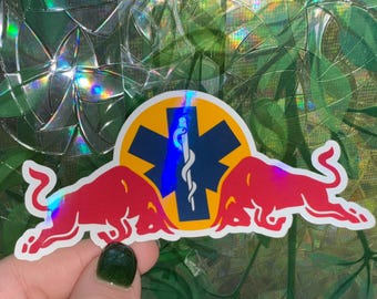 RedBull Tanks EMS Holographischer Aufkleber | EMT Sanitäter Krankenschwester Krankenschwester