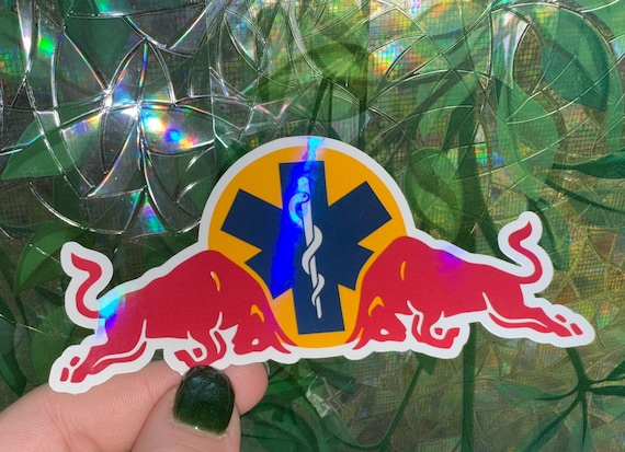 RedBull fuels EMS Holographic sticker | EMT paramedic nurse healthcare