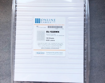 White Matte Round Circle Stickers / Labels (1”) for Laser and Inkjet