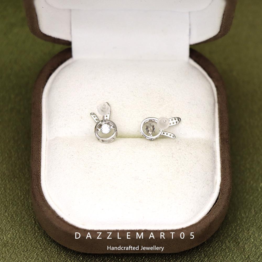 YFN Orecchini A Forma Di Coniglio In Argento 925 Con Zirconi - Idea Regalo Per Donne E Ragazze - Confezione Regalo - copertina