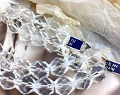 Vintage Japanese Occupation Glass Hand Cut Crystal Sparkly 10mm Beads (50pcs)