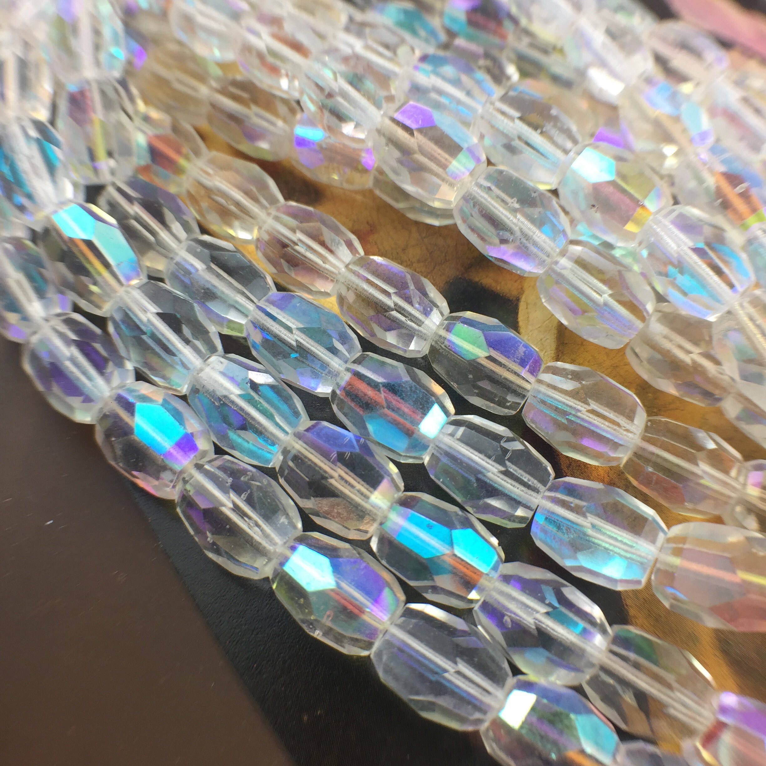 Perline In Vetro Czech 10x8mm Sfaccettate - 15 Pezzi Per Creazioni Gioielli Fai Da Te - Foto 7