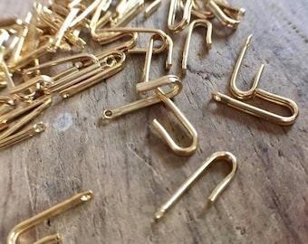 Vintage Gold Plated Hook Clasps - 14mm - 20 pieces