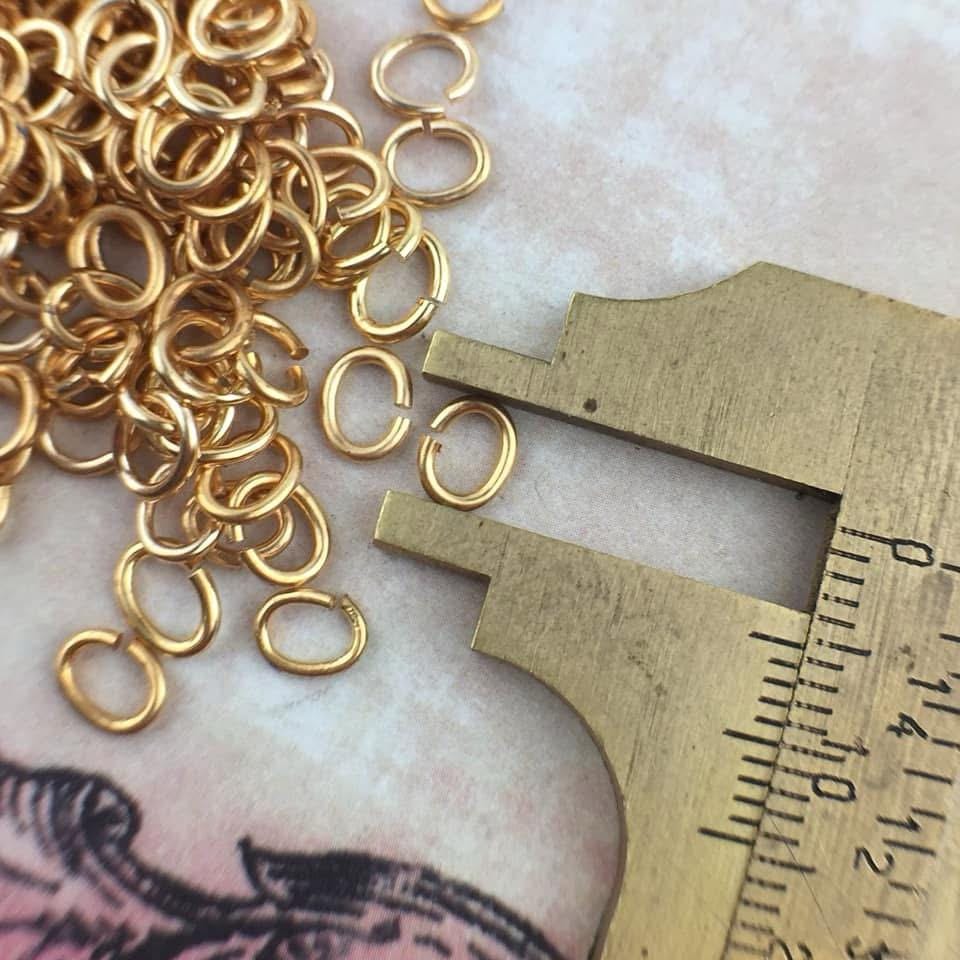 Vintage Gold Plated Oval Jump Rings Connectors / Links (#11