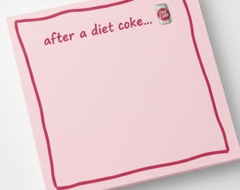 Bloc-notes coke light, bloc-notes de bureau amusant, papeterie rose, notes Post-it®