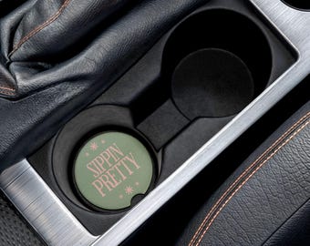 Juego de posavasos Sippin Pretty Car / Estética Pink Green Coquette