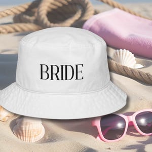 Bride Embroidered Bucket Hat - 100% Cotton Bachelorette Party Hat - Wedding Weekend Sun Hat - Bride to Be Gift