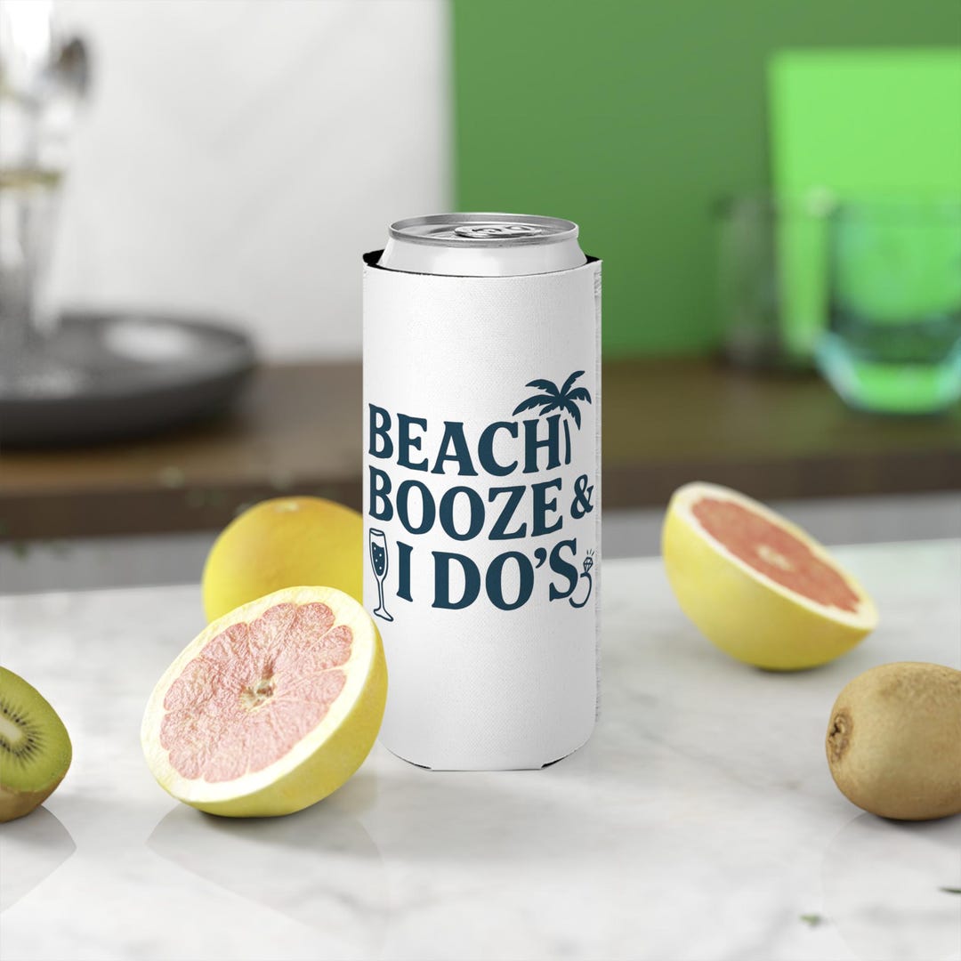 Beach Booze & I Do's Slim Can Cooler: Bachelorette Party Favor - Etsy