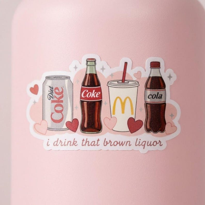 Coquette Soda Sticker, Retro Cola Drink Decal, Diet Coke Aesthetic ...