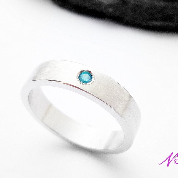 Blue Gemstone Ring - Sterling Silver