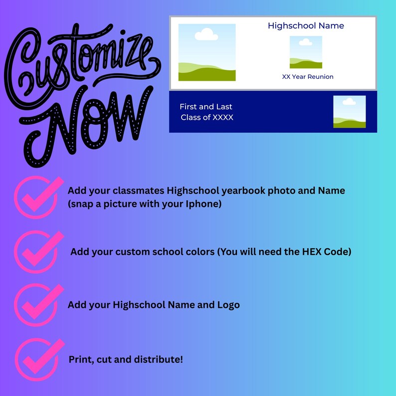 Custom High School Reunion Name Tags – Personalized With Name ...