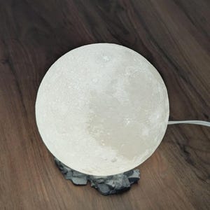 White 3D Moon Lamp, Printed Lunar Night Moon Lamp, Lunar Moon Lamp, Gifts, Bedside lamp