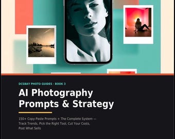 Guide pratique de photographie IA 2026 : idées et stratégies | Plus de 150 idées à copier-coller pour la photographie de produits, de portraits et de contenus pour les réseaux sociaux | Livre numérique PDF