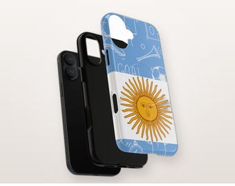 Argentijns voetbal MagSafe-compatibel telefoonhoesje, Sol de Mayo-vlag magnetisch stevig iPhone-hoesje, cadeau voor fans