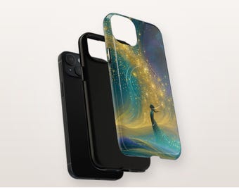 Mystiek Sterrennacht Telefoonhoesje, MagSafe-compatibel, Hemels Silhouet Magnetisch Stevig iPhone-hoesje