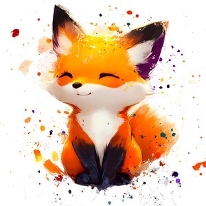 Watercolor Fox Wall Art | Premium Matte Poster Print | Modern Animal Decor | 4 Artistic Variations Available