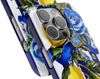 Amalfi Lemon Art Snap Case, gepersonaliseerd telefoonhoesje voor iPhone en Samsung