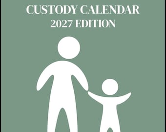 Kalender voor co-ouderschap en voogdij 2027, A4 PDF-sjabloon, printbaar