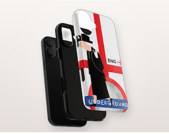 Telefoonhoesje compatibel met MagSafe van de Engelse metro, retro magnetisch iPhone-hoesje in Londense stijl