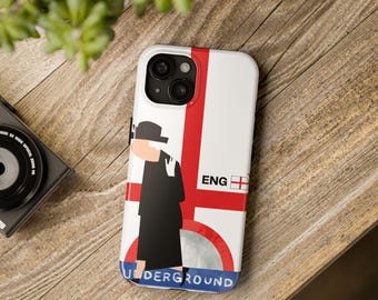Engeland WK Underground Stevig Telefoonhoesje — Mod Retro Londense Metro Design