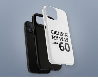 Cruisin Into 60 MagSafe-compatibel telefoonhoesje, magnetisch en robuust iPhone-hoesje voor de 60e verjaardag, jubileumcadeau