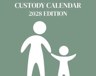 Kalender voor co-ouderschap en voogdij 2028, A4 PDF-sjabloon, printbaar
