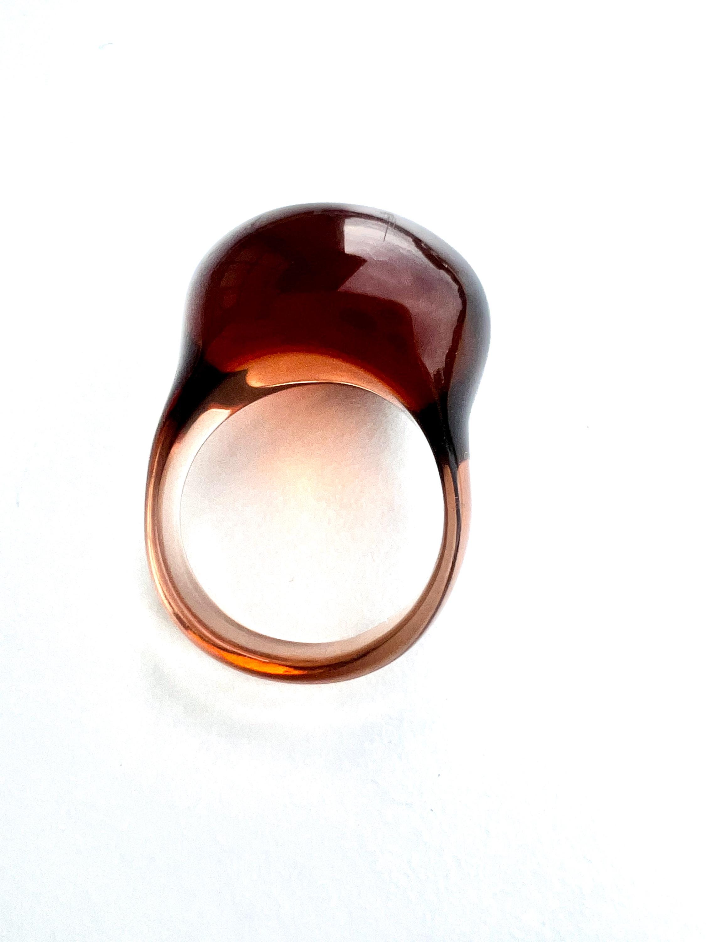 Bague Vintage Années 70 Lucite Haute Couture - France, Créateur, Taille 53, Transparente
