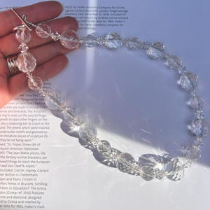 Vintage chunky clear faceted Swarovski crystal beads  necklace Art Deco style jewellery