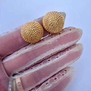 Vintage Gold Clip On Earrings: 1990s Costume Jewelry