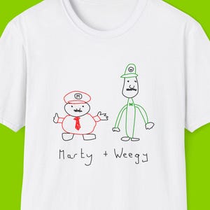 Funny Parody Meme T-Shirt, Marty and Weegee Joke, Mario Tee