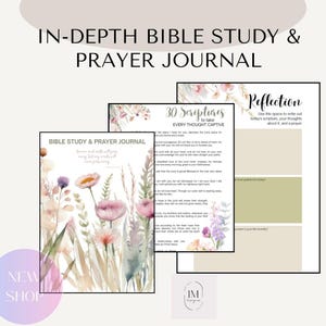 Bible Study and Prayer Journal, Prayer Journal Printable, Bible Study Journal, Christian Digital Bible Journal, Scripture, Instant Download