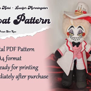 Hazbin Hotel Lucifer Morningstar Plushie Coat PATTERN - Digital sewing pattern