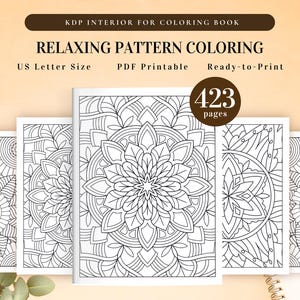 Relaxing Pattern Coloring Book Bundle | Printable for KDP Interior and Personal Use | Stress-Relief Coloring, Anxiety-Relief Coloring
