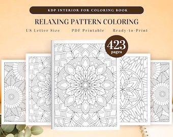 Relaxing Pattern Coloring Book Bundle | Printable for KDP Interior and Personal Use | Stress-Relief Coloring, Anxiety-Relief Coloring