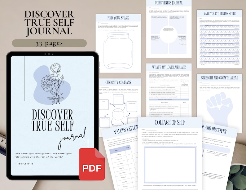 5 Self-Discovery Journal Bundle for Personal Use | PDF Printable and Digital Use | Find Your Passion, Discover True Self, Find Your Why