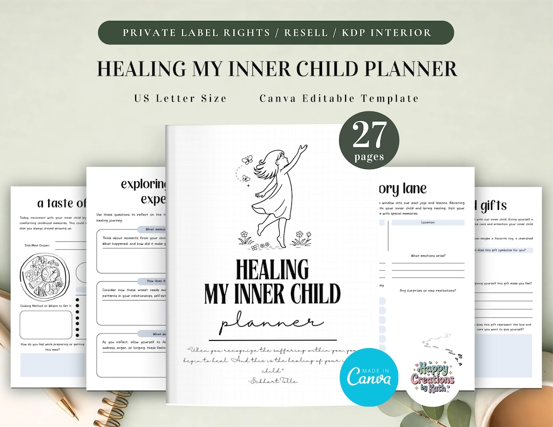 PLR Healing My Inner Child Planner for Commercial Use, Printable and ...