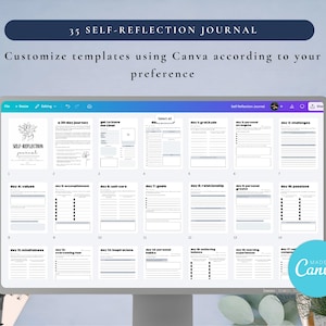 PLR Self-Reflection Journal for Commercial Use, Printable and Editable Template, Daily Mindfulness Journal, Self-Growth Journal