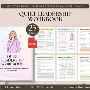 Quiet Leadership Workbook PDF | Leadership Skills Worksheets, Introvert Leader Planner, Confidence & Communication Printable for Work