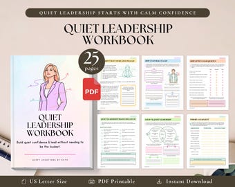 Quiet Leadership Workbook PDF | Leadership Skills Worksheets, Introvert Leader Planner, Confidence & Communication Printable for Work