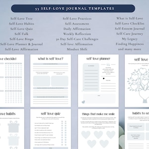 PLR Self-Love Journal for Commercial Use, Printable and Editable Template, Self-Care Journal, Affirmation Journal, Self-Love Plan